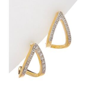 Meshmerise 18K Over Silver 0.15-0.18 Ct. Tw. Diamond Earrings